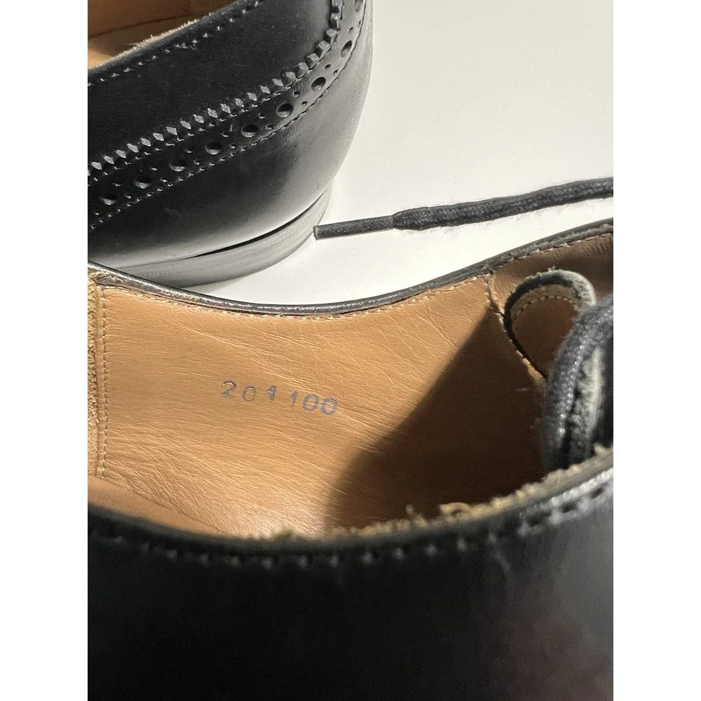 Mens Jack Erwin Hubert Longwing Derby Wingtip Oxford Black leather Shoes Sz 10.5